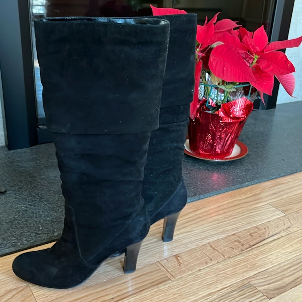 Black suede boots